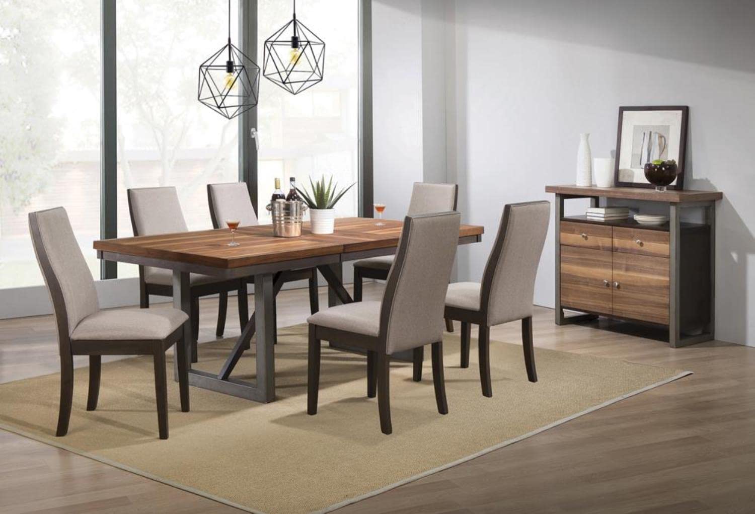 Coaster Furniture Upholstered Grey and Espresso (Set of 2) Side Chair 19" D x 23.25" W x 38.5" H 106583