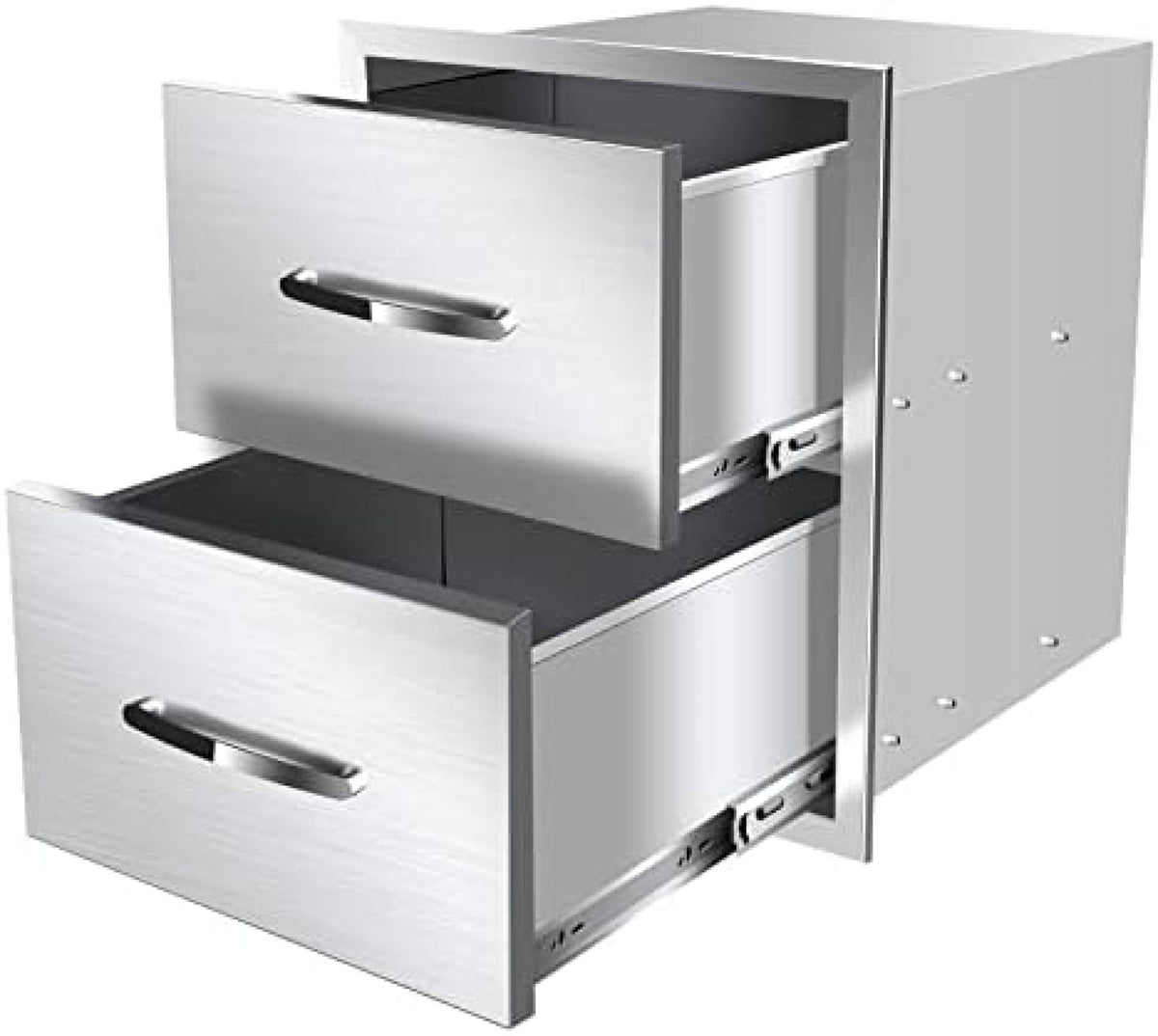 Bbq Outdoor Kitchen Drawers Stainless Steel 3-Drawer Enclosed Built-In Flush Mount For Outdoor Kitchens & Islands, 14Wx23Dx15H