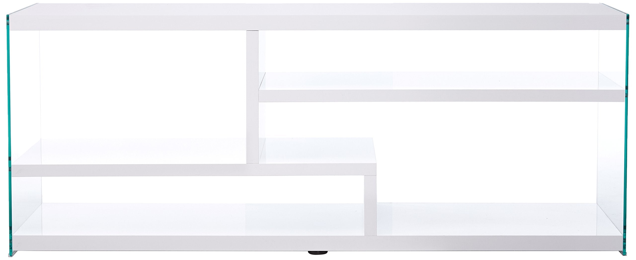 Monarch Specialties Glossy with Tempered Glass TV Stand, 60', White