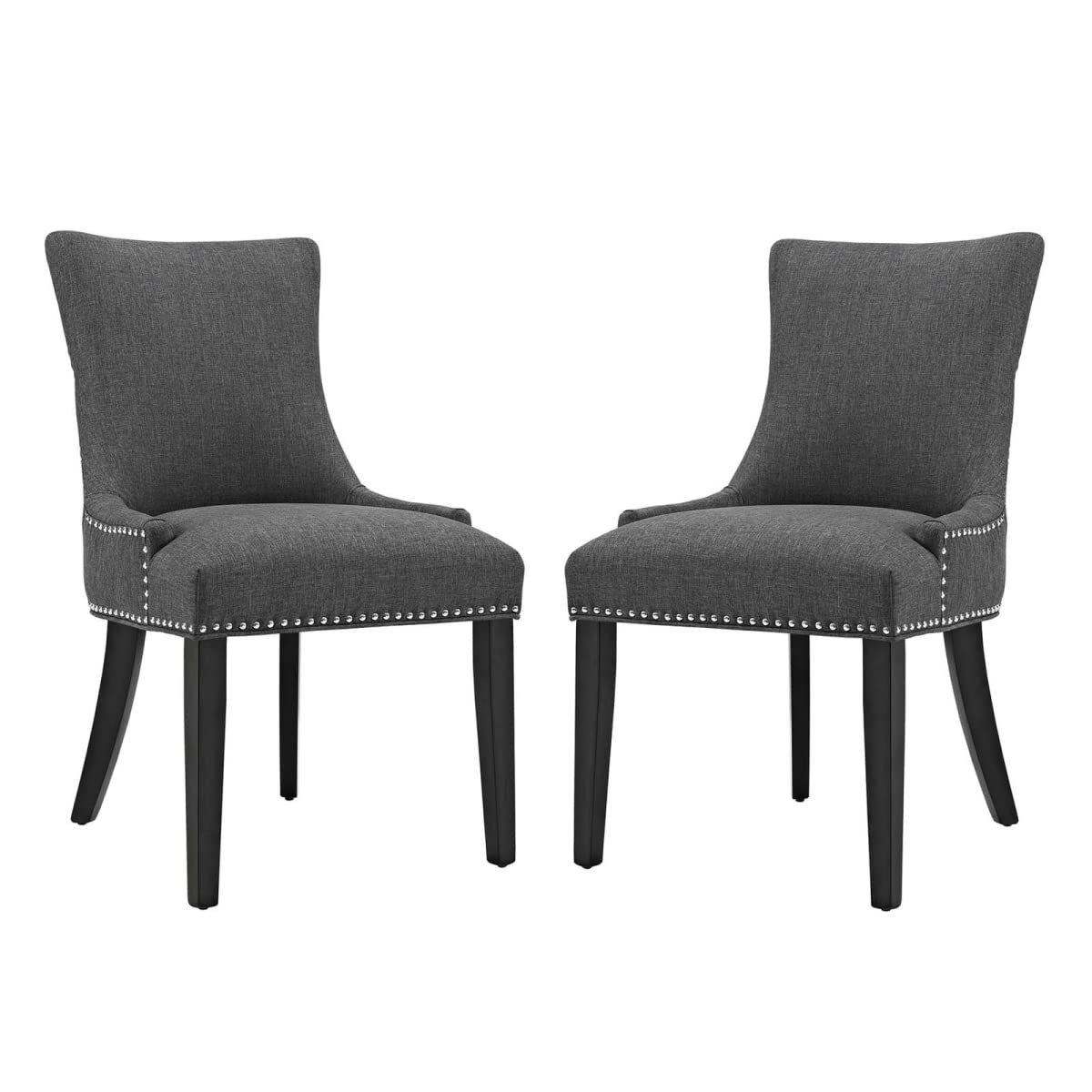 Modway Furniture Eei-2746-Gry-Set Marquis Dining Side Fabric Chair Gray - Set Of 2