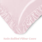 Homiest Ruffle Satin Body Pillow Cover, Silky Satin Body Pillowcase With Envelope Closure, Luxury & Ultra Soft Body Size Pillow