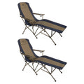Kamp-Rite KAMPFL145 Heavy Duty Steel Frame Soft Arm Portable Folding Outdoor Weatherproof Camping Lounger Lounge Chair with Carr