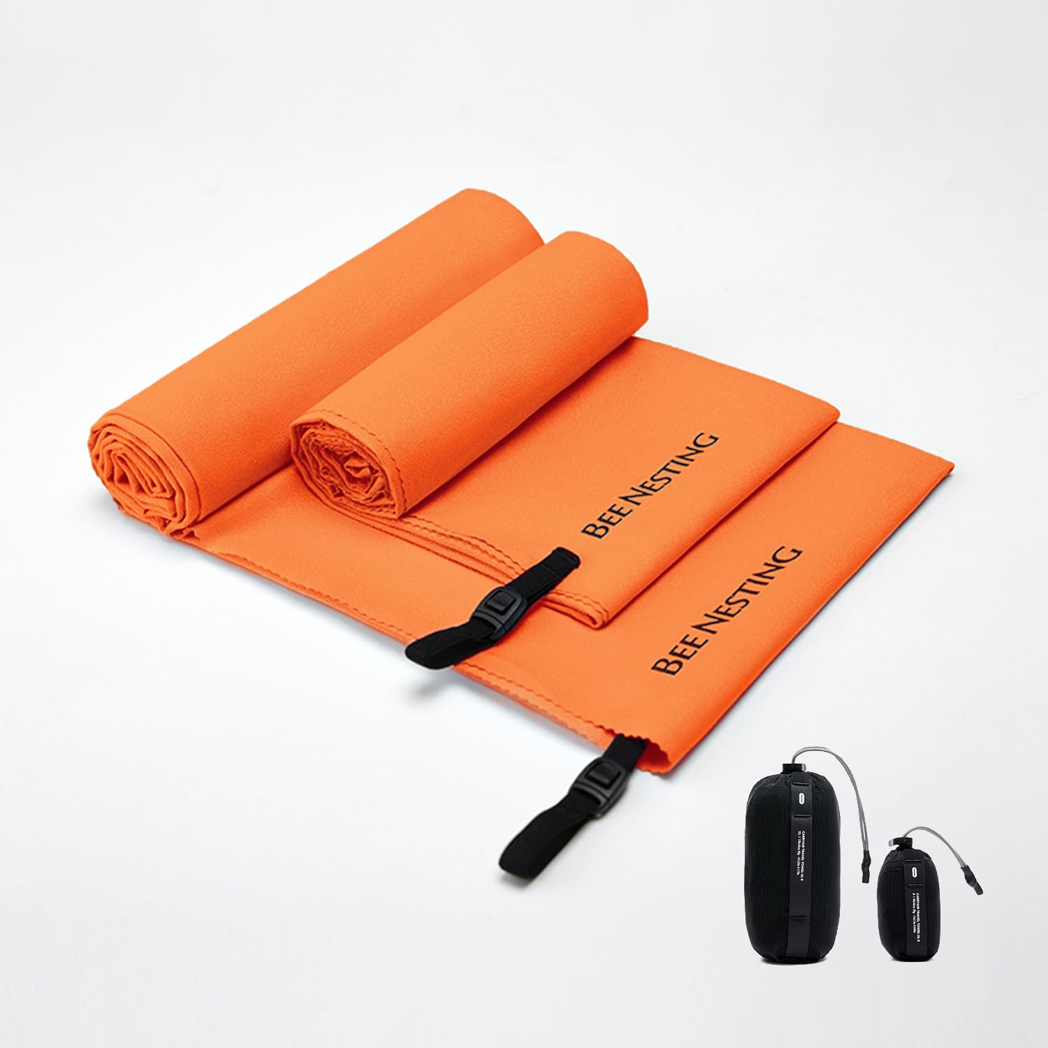 Bee Nesting Ultralight Quick Dry Towel - Medium&Small 2 Pack Microfiber Towels with Compact Packable Pocket for Lightweight Back