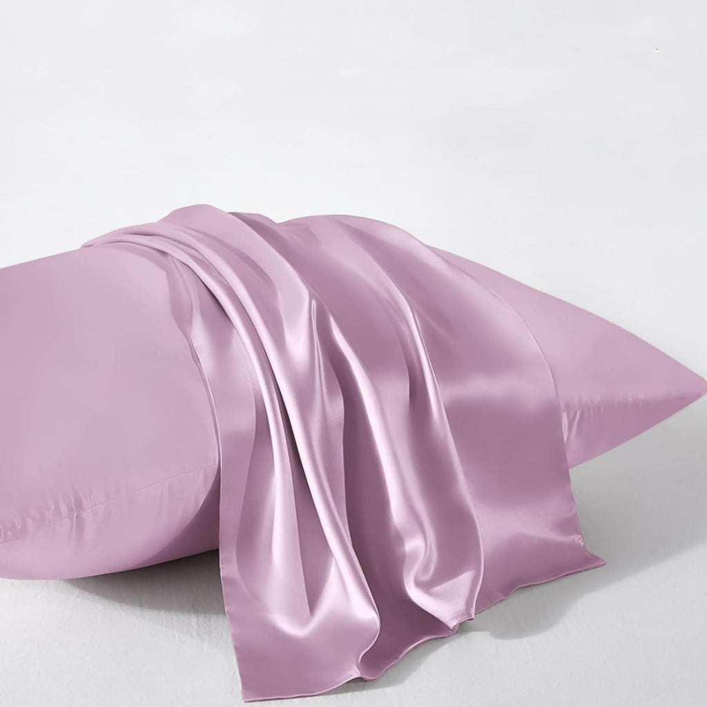 Purple Silk Pillowcase For Hair And Skin Made In Usa, Pure 22 Momme Silk Pillow Cases Queen With Zipper, 6A Grade Mulberry Silk,