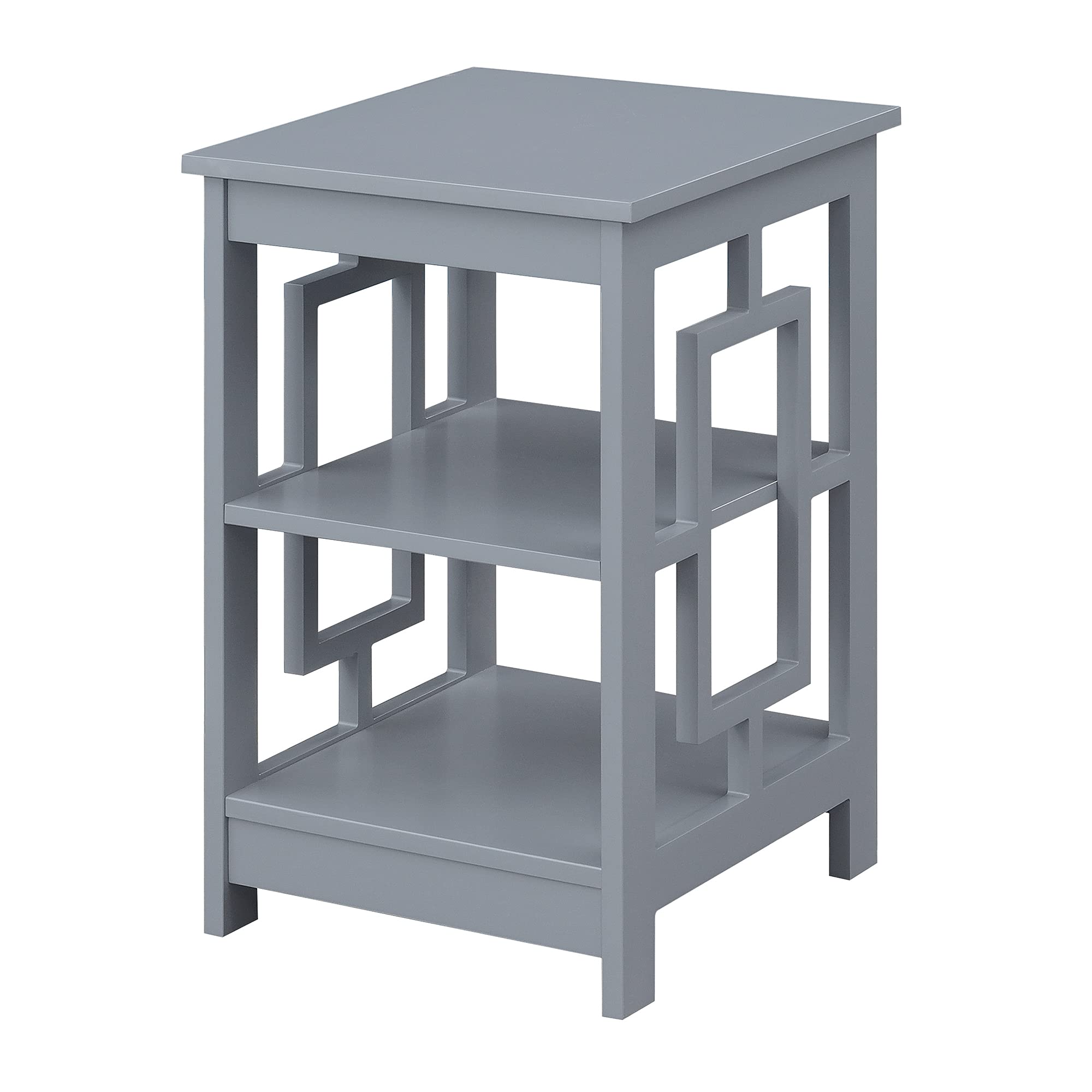Convenience Concepts Town Square End Table with Shelves, Gray