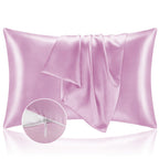Bedelite Satin Pillowcase With Zipper, Pink Pillow Cases Queen Size Set Of 2, Super Soft And Cooling Similar To Silk Pillow Case
