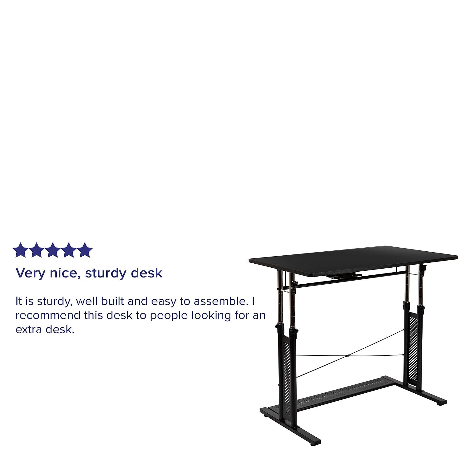 Flash Furniture Fairway Height Adjustable (27.25-35.75&quot;H) Sit to Stand Home Office Desk - Black
