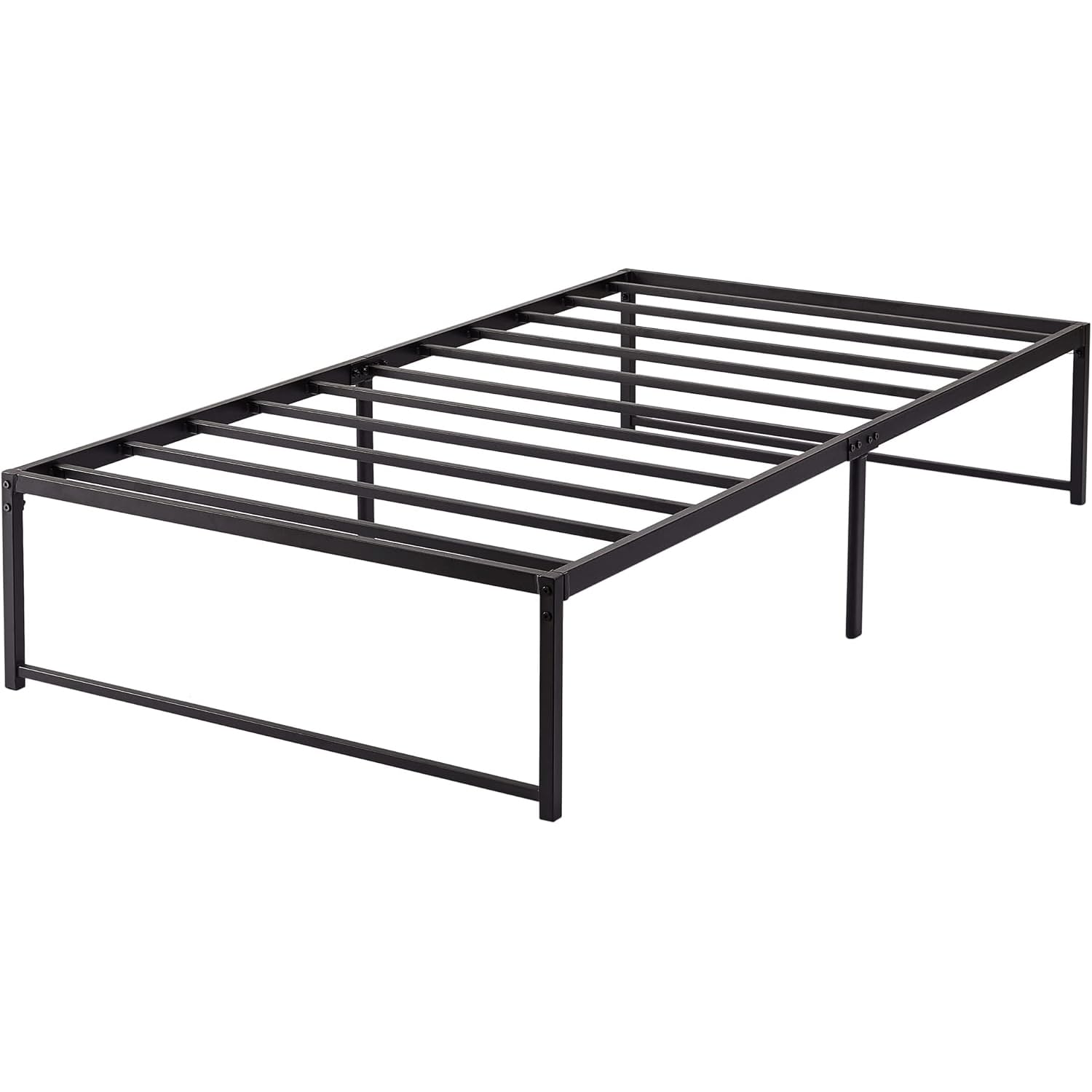 Vecelo Metal Platform Bed Frame, No Box Spring Needed/Mattress Foundation/Steel Slat Support Black (Twin)
