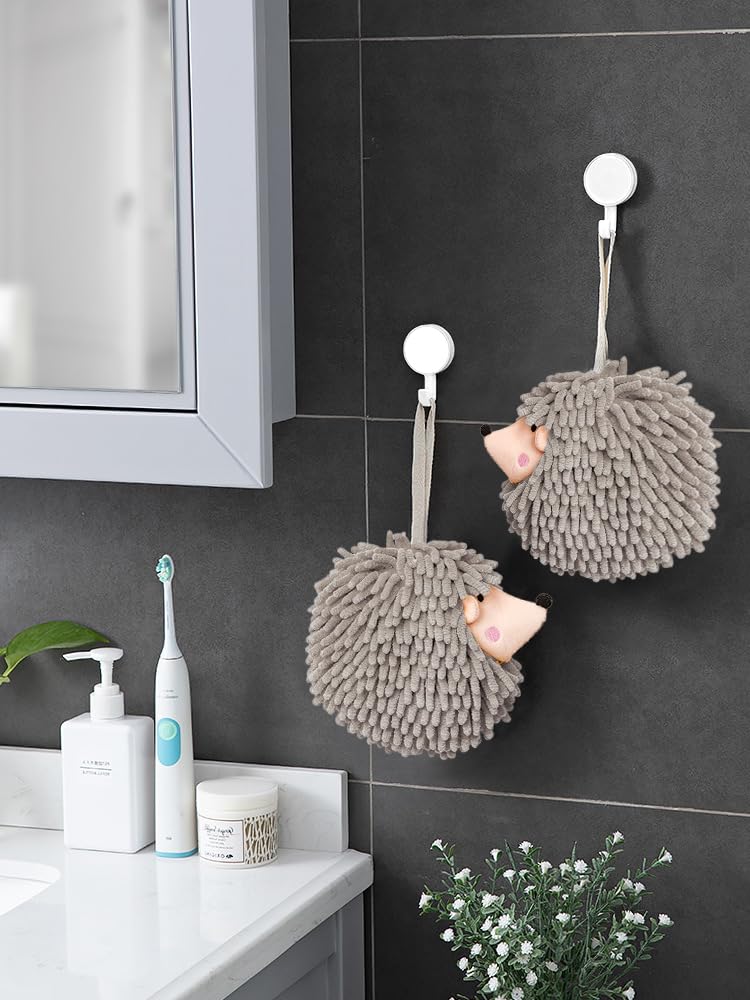 Sophie & Panda Fuzzy Ball Hand Towels (Set Of 2) - Dry Your Hands Instantly And Conveniently With This Creative Hand Towel Hedge