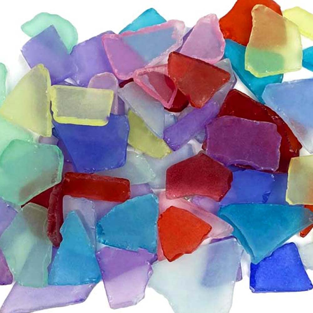 Sea Glass -11oz Assorted Mix Tumbled Sea Glass Decor - Bulk Sea Glass - Sea Glass for Crafts - Glass Pieces for Crafts - Beach G