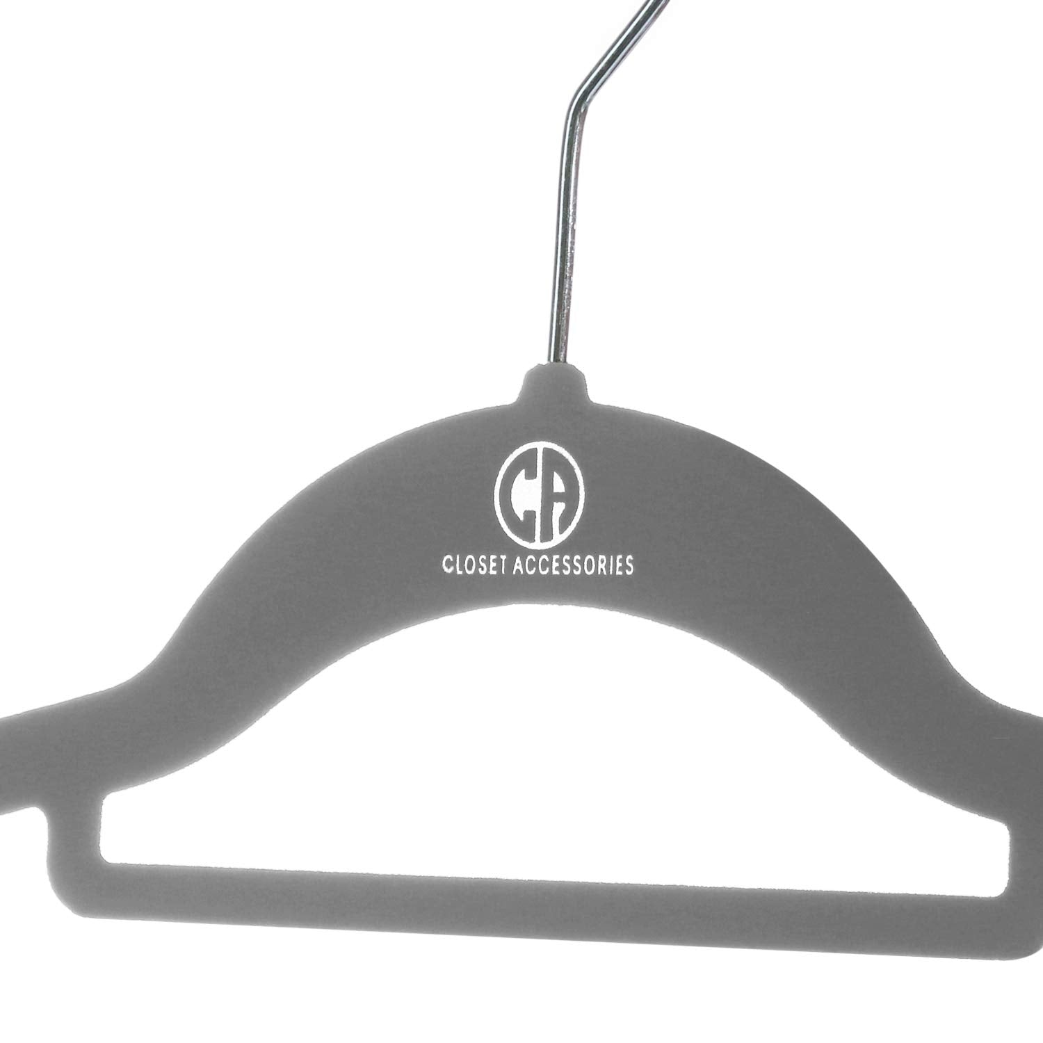 Closet Accessories 50 Pack Velvet Hangers Study Heavy Duty Hangers Including Tie Bar, Notches, And 360 Chrome Hook. (Gray)