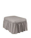 Surefit Cotton Duck Ottoman Two Piece Slipcover, Footstool Cover, Full Length, Relaxed Woven Fit, 100% Cotton, Machine Washable, Gray
