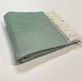 HomeRoots Bottle Green Pastel Green Soft Acrylic Herringbone Throw Blanket