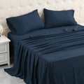 Micoral Full Bed Sheets Set, Soft Breathable Bedding Sheet Set, Sheets Set With 16'' Deep Pocket Design (4 Pieces, Full, Navy)