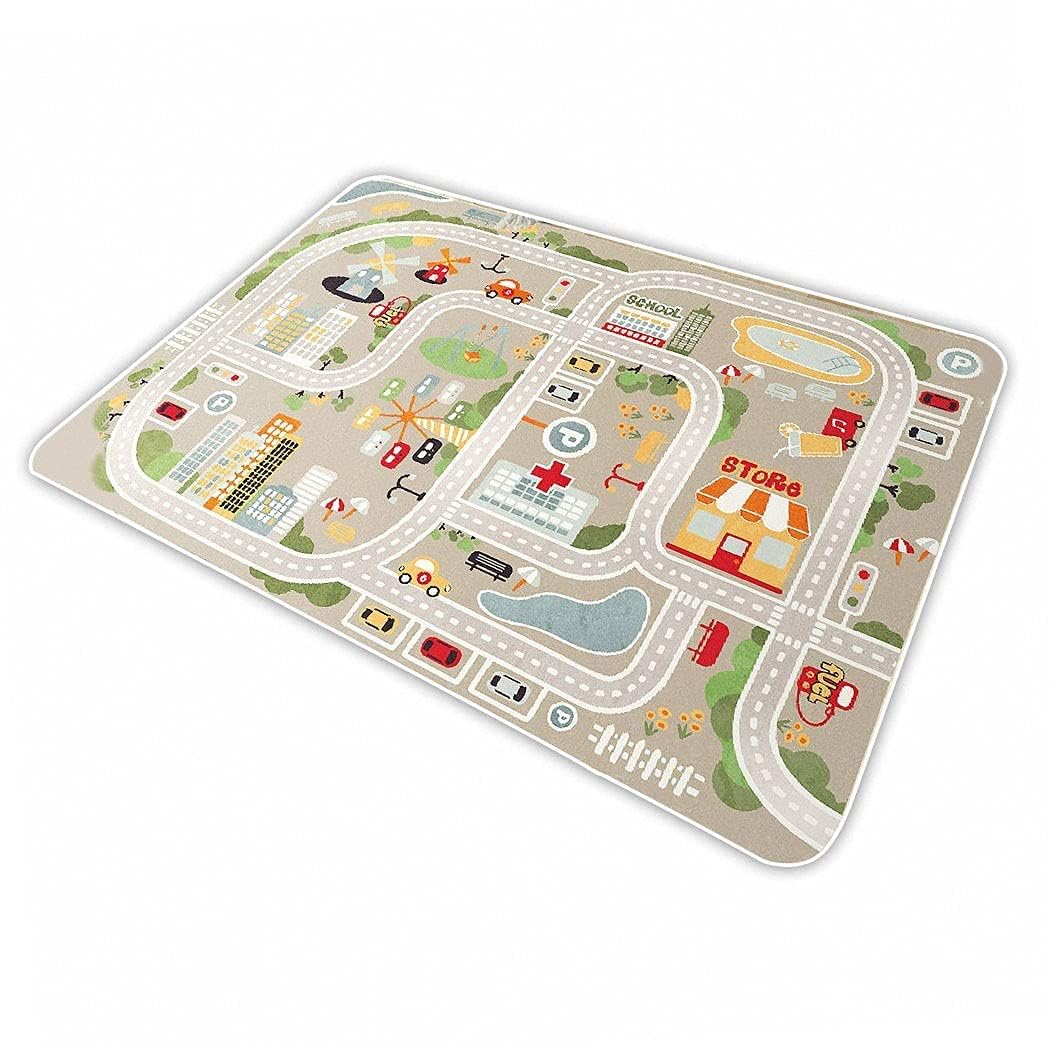 Ikitot Kid Rug Carpet Playmat For Toy Cars And Train
