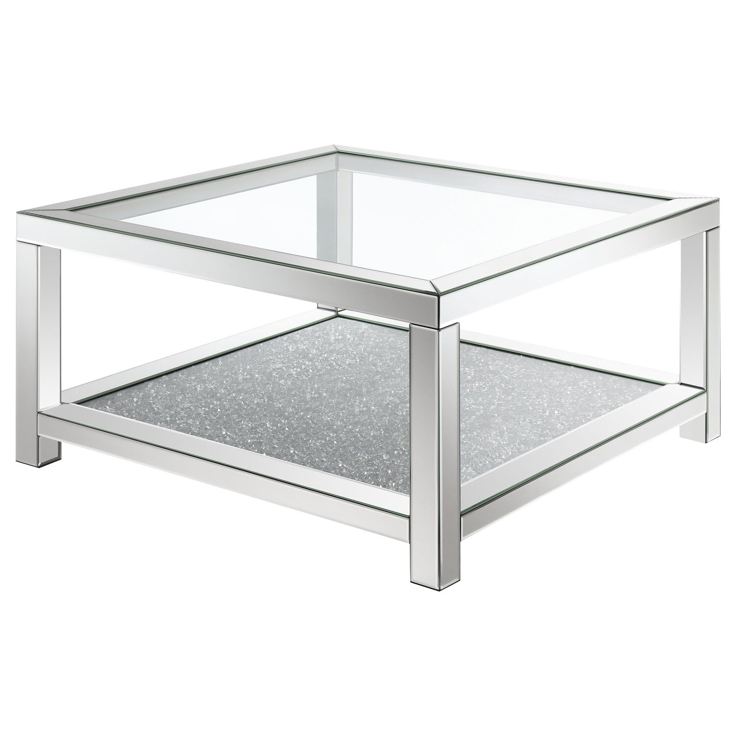 Coaster Home Furnishings Mozzi Rectangular Coffee Table with Glass Top Mirror