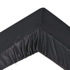 Ersmak 7 Pieces Satin Sheets Set King Size, Luxury Silky Black Satin Bed Sheets Set With 1 Deep Pocket Fitted Sheet, 1 Soft Flat