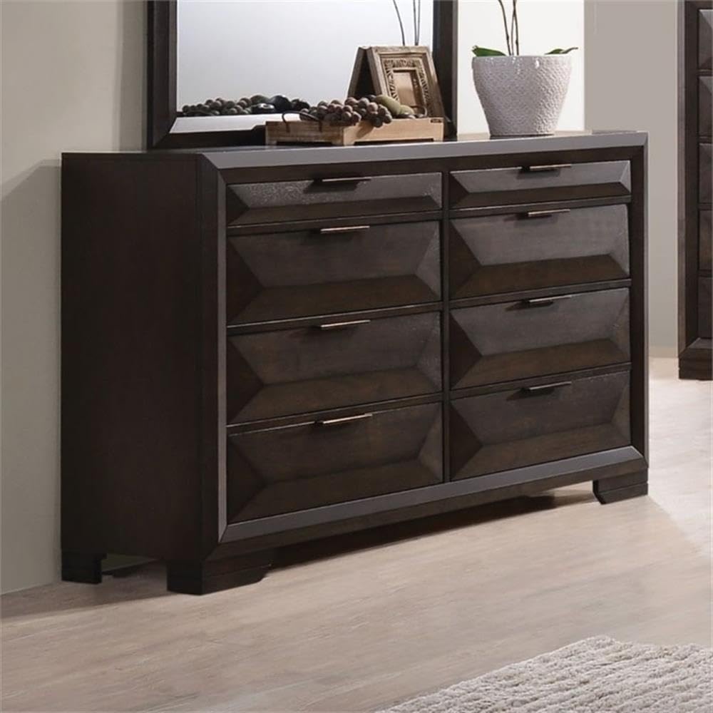 Acme Merveille Wood and Metal Bedroom Dresser in Espresso