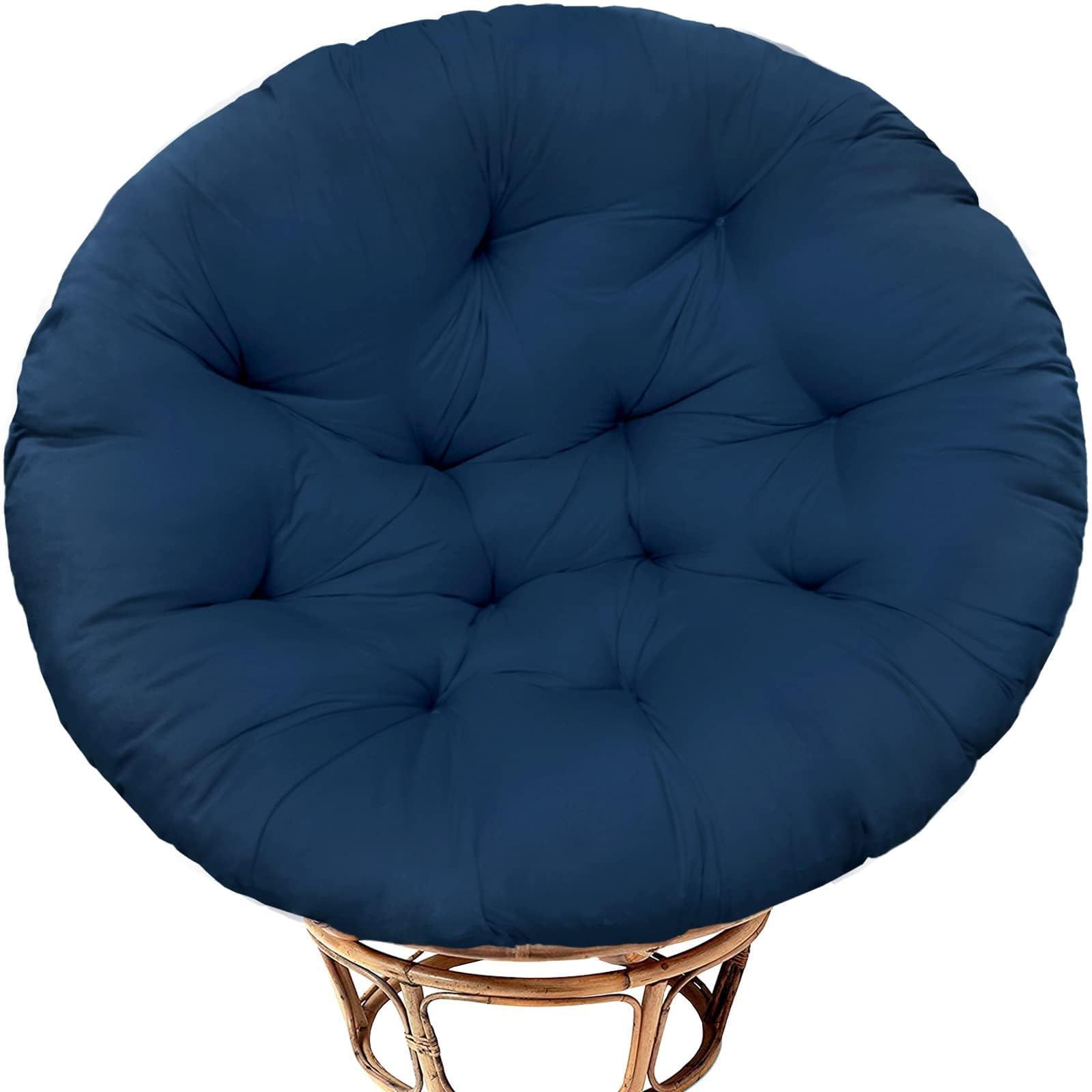 Papasan Chair Cushion Only, 52 In Cushion For Papasan, Round Leisure Papasan Seat Cushion (Blue)