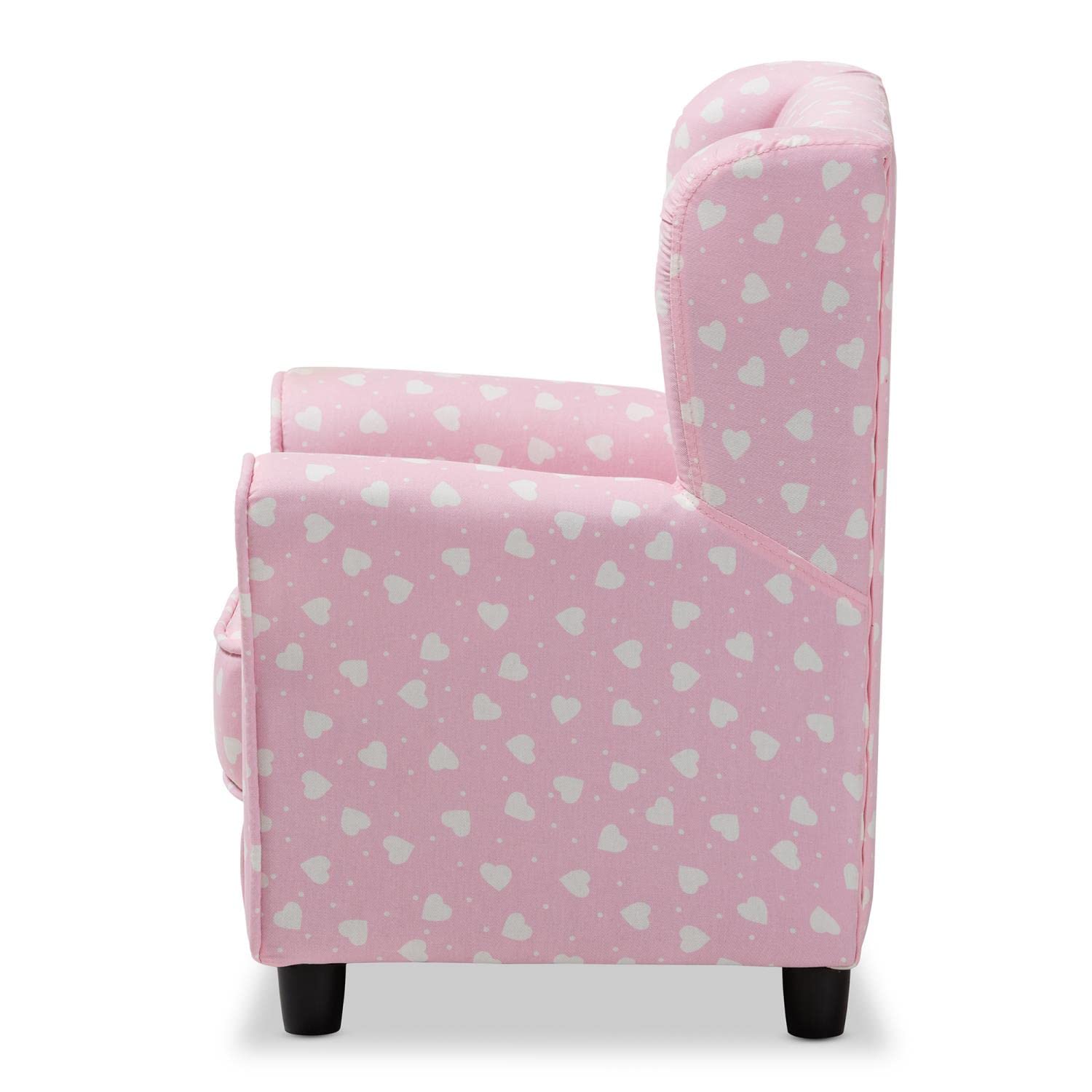 Baxton Studio Selina Pink and White Upholstered Kids Armchair