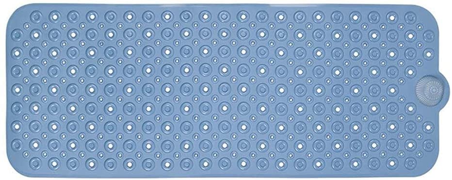 HomeRoots PVC Blue Bubbles Drain Hole Bathrub Mat