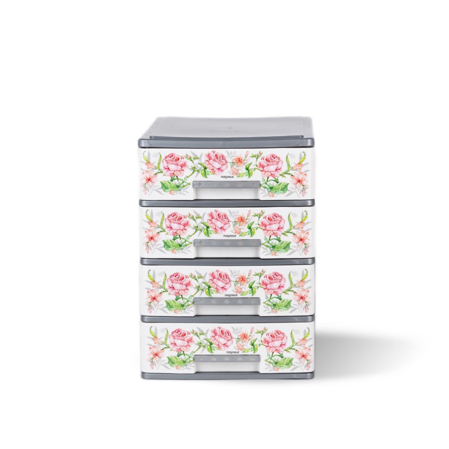 Nayasa Tuckins Deluxe No. 14 Plastic Rectangular Storage (White, Standard, 19.5 Cm X 27.5 Cm X 27 Cm)  4 Drawers