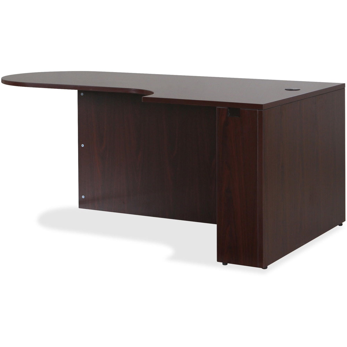 Lorell 59550 Essentials Peninsula Desk, Mahogany Laminate