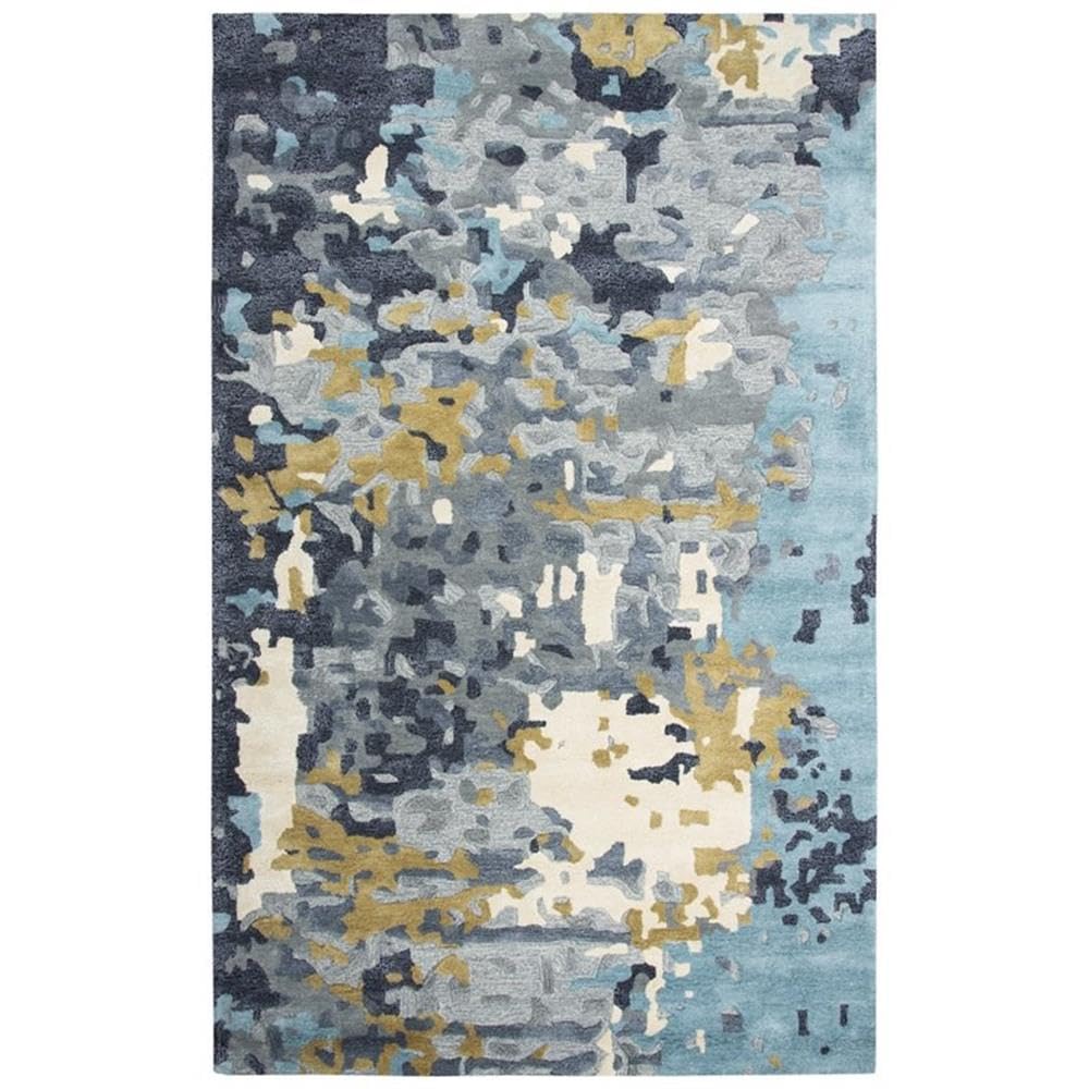 Rizzy Home Alora Decor Lapis 5' X 8' Gray/Dk Gray/Teal/Antic Gold/Beige Area Rug