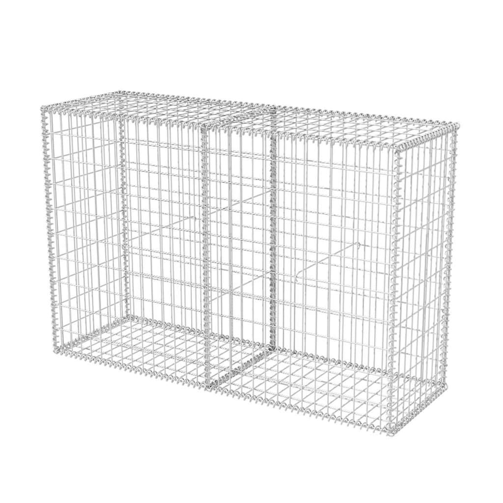 vidaXL Galvanized Steel Gabion Basket, Durable and Rustproof, Ideal for Residential and Commercial Landscaping, Easy Constructio