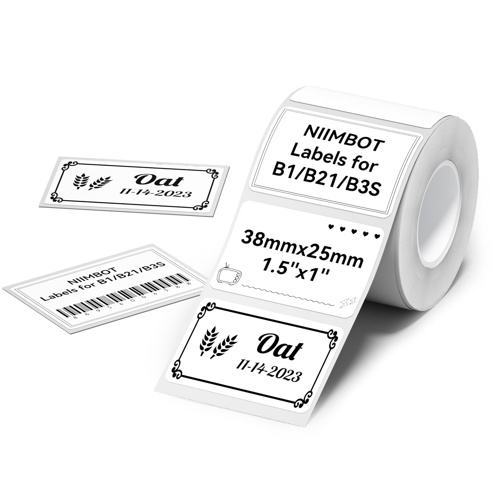 Niimbot Labels For B1 B21 B3S K3, Thermal Printer Labels 1.5 ' X 1 '(38X25Mm), Label Maker Tape For Jar Labels, Address Labels