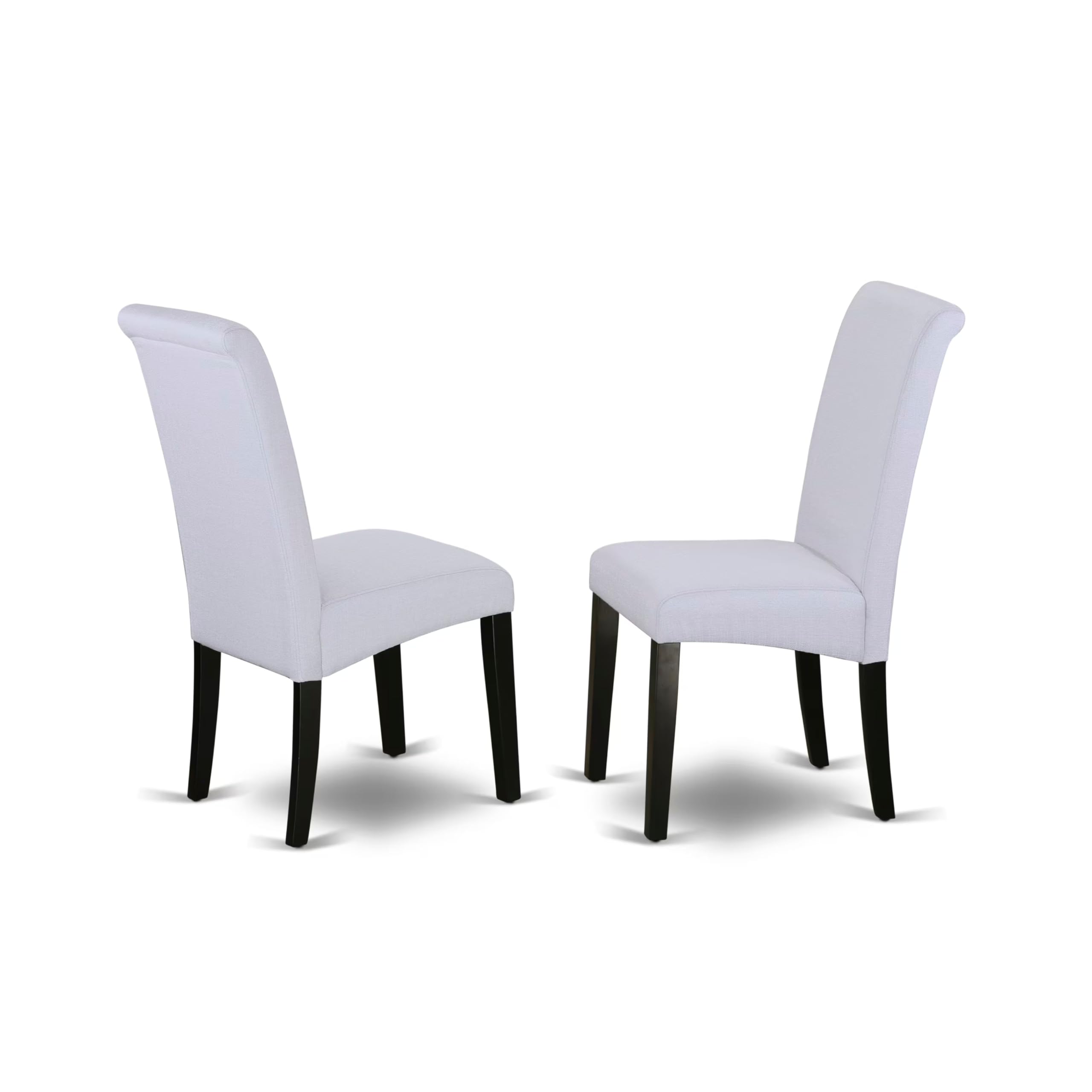 East West Furniture V697Ba105-9 9 Piece Modern Dining Table Set Includes A Rectangle Wooden Table With V-Legs And 8 Grey Linen Fabric Upholstered Parson Chairs, 40X72 Inch, Multi-Color