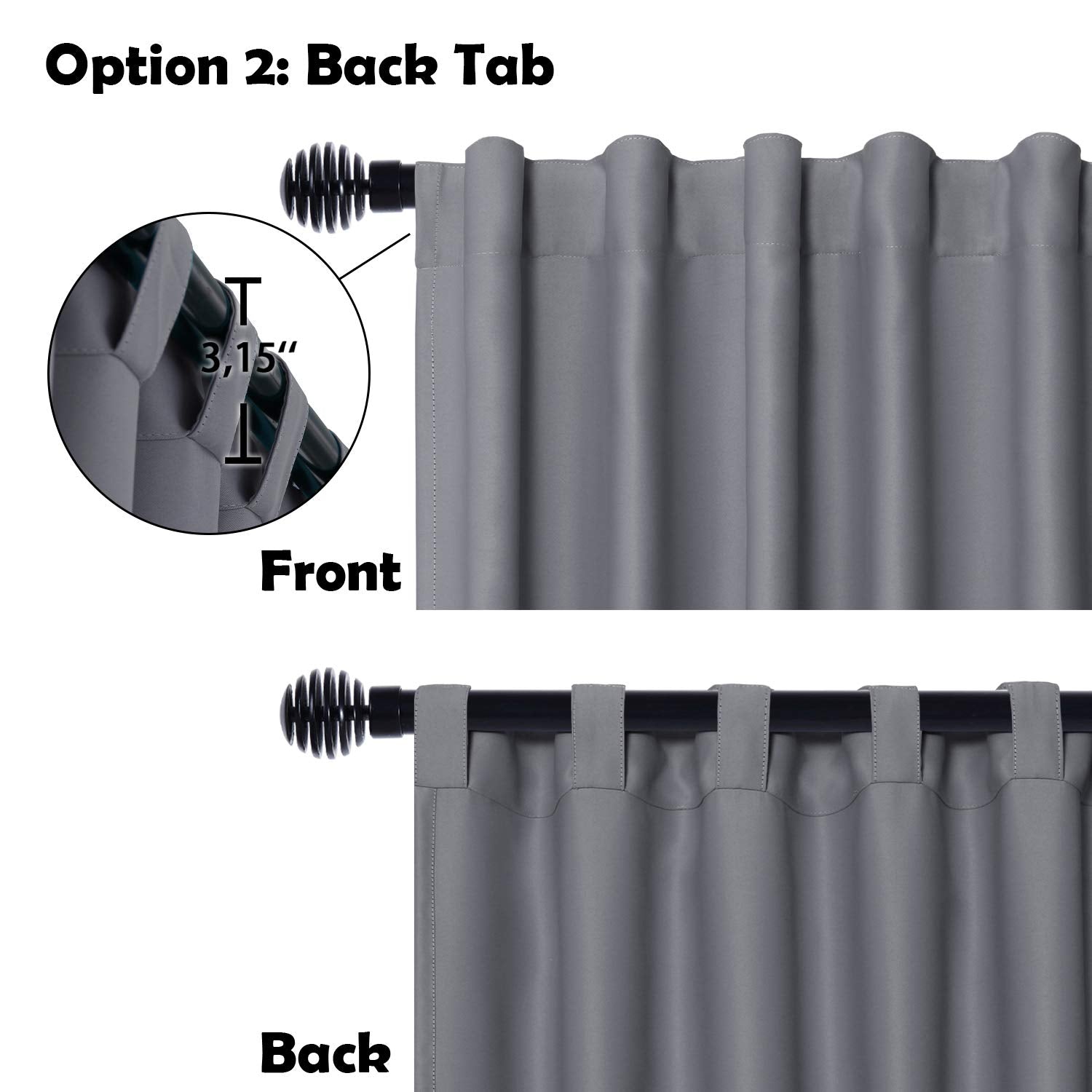 Dwcn Patio Sliding Door Curtains - Extra Wide Curtains For Glass Door, Room Divider Blackout Thermal Curtain Panel With Back Tab