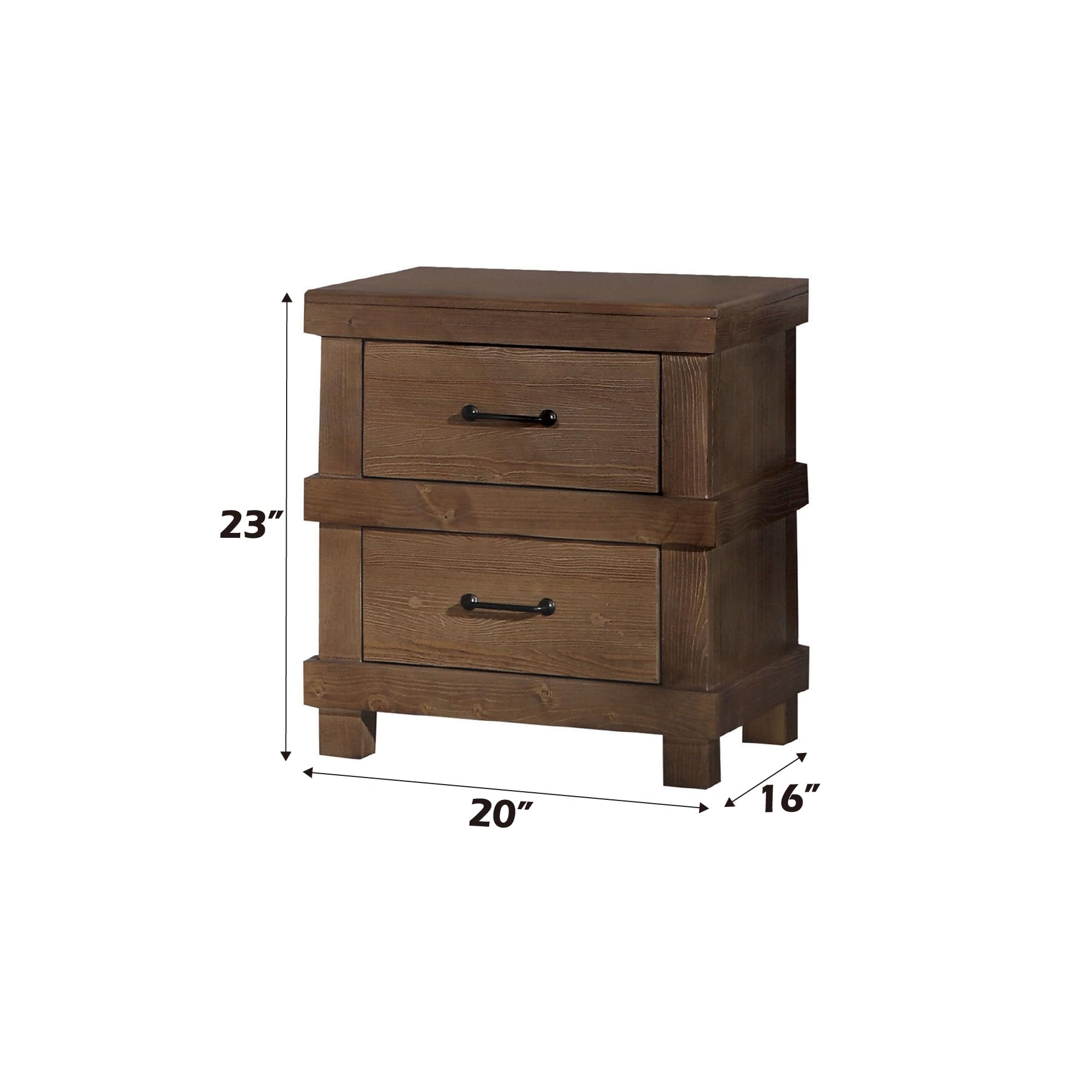 Acme Furniture Adams Wood Nightstand In Antique Oak