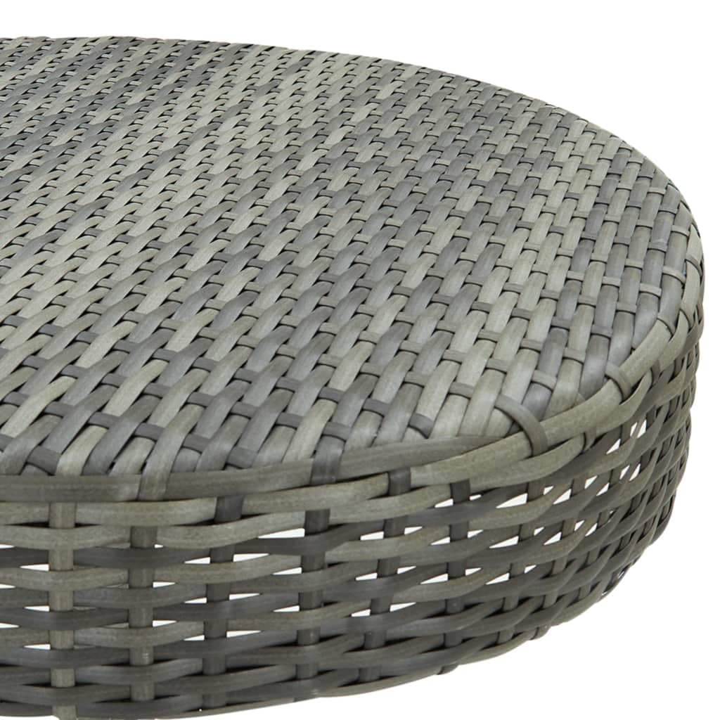 vidaXL Durable Outdoor Patio Table in Gray | 23.8"x41.7" | UV-Protected Poly Rattan | Lightweight & Easy to Assemble | Suitable for Indoor and Outdoor Use