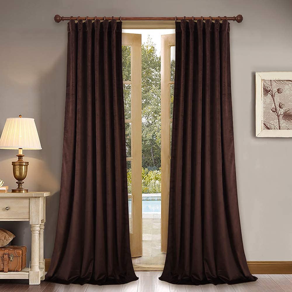 Stangh Loft Velvet Curtains Blackout Drapes Interior Decor Large Window Covering With Rod Pocket & Back Tab For High Ceiling/Bac