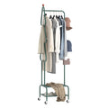 AUGOHCMIL Clothes Rack, Metal Garment Rack with Wheels and Shelves, Rolling Portable Clothing Racks for Hanging Clothes, Freesta