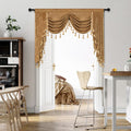 Elkca Thick Chenille Window Curtains Valance For Living Room Bronze Waterfall Valance For Bedroom,Rod Pocket,1 Panel(Bronze, W69