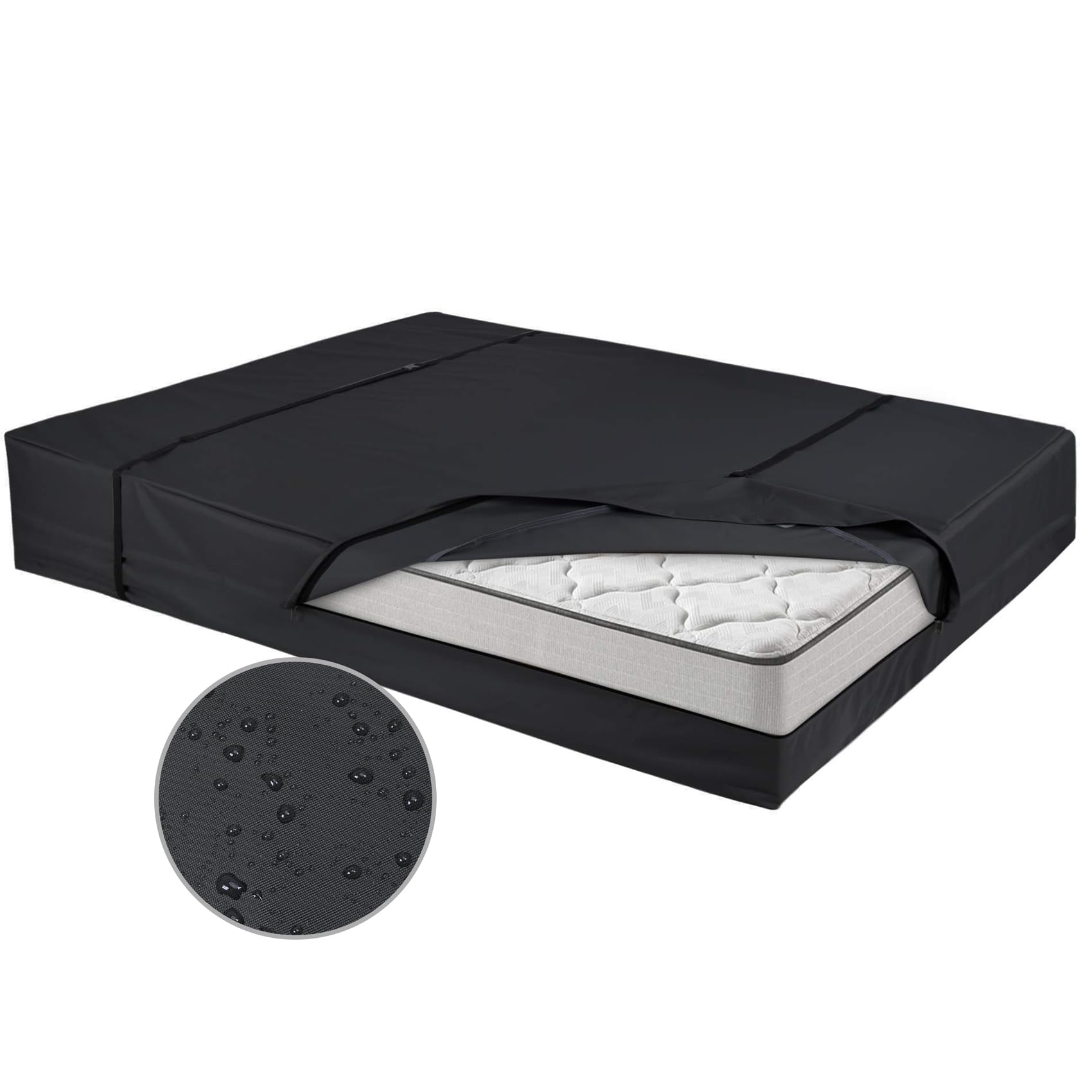 Waterproof Mattress Storage Bag For Moving And Storage - Reusable Heavy Duty Canvas Mattress Bag With Zipper And Lifting & Movin