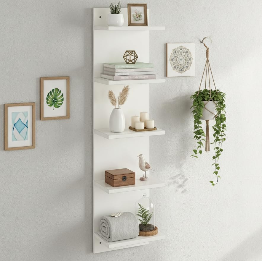 Furneaser Sampller Wall Shelves For Living Room, Hanging Decoration & Corner Display Shelf, Modern & Stylish Bookcase Bookshelf 