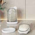 JALCON Soap Case with Cleaning Brush Portable Soap Holder Box with Drain Tray | Travel Soap Container for Bathroom, Gym, Kitchen