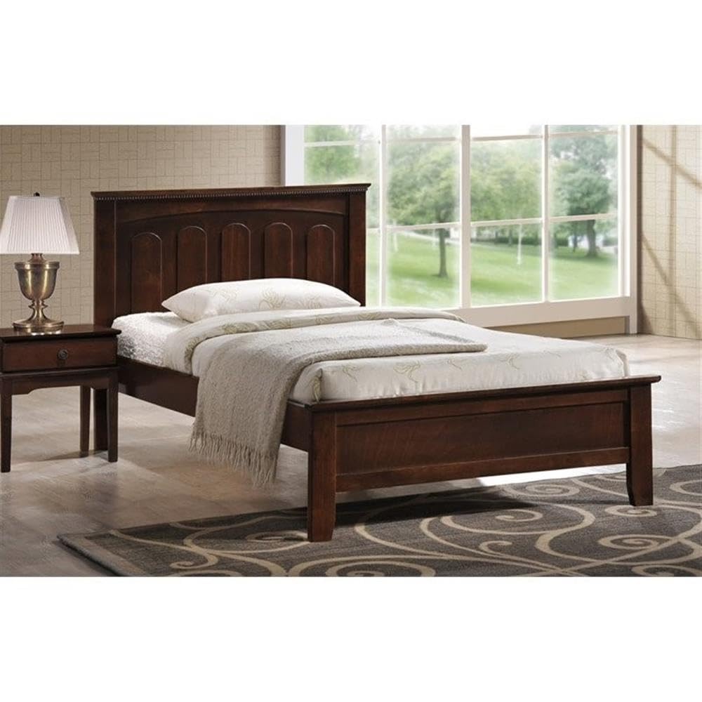 Baxton Studio Spuma Cappuccino Wood Contemporary Bed, Twin, Brown