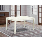 East West Furniture CAT-LWH-S Capri Dining Table - a Rectangle Wooden Table Top with Sturdy Legs, 36x60 Inch, Linen White