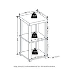 Furinno Turn-N-Tube Classic 3-Tier End Table, Side Table, Espresso/Black