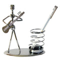 Music Musician Theme Iron Man Art Steel Metal Creative Personality Pen Container Holder Pencil Cup Pot Case Secretary Students D