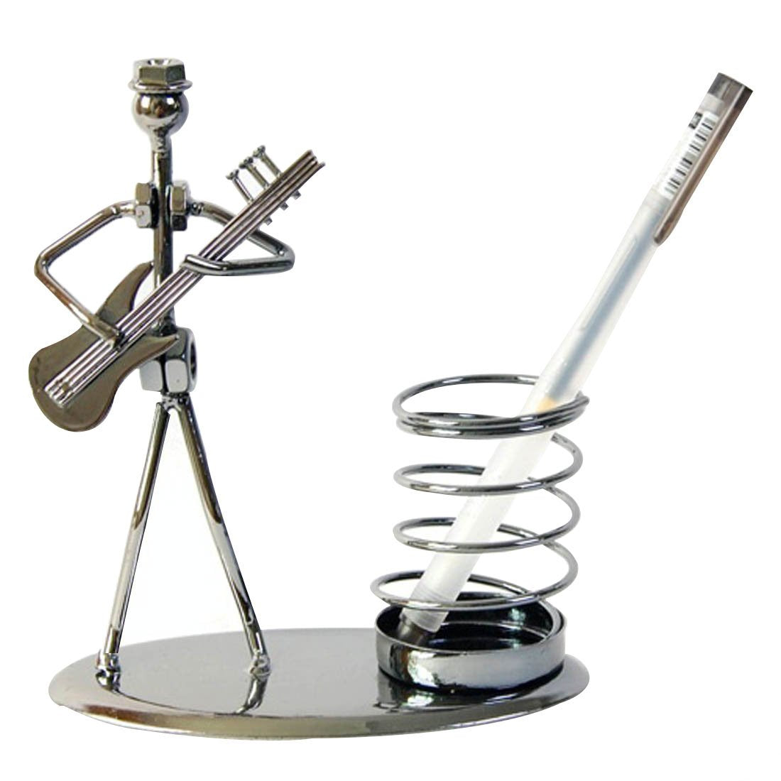 Music Musician Theme Iron Man Art Steel Metal Creative Personality Pen Container Holder Pencil Cup Pot Case Secretary Students D