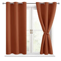 Hiasan Blackout Curtains For Bedroom - Thermal Insulated & Energy Saving Window Curtains For Living Room Fall Home Decor, 2 Drape Panels Sewn With Tiebacks, Burnt Ochre, 38 X 54 Inch