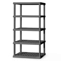 Sterilite 5 Shelf Unit, Heavy-Duty Shelving Storage Rack for Home and Garage, Gray - Multipurpose Plastic Organizer Shelves for 