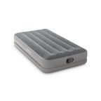 Intex 64112E Dura-Beam Standard Prestige Air Mattress: Fiber-Tech - Twin Size - Built-in USB Electric Pump - 12in Bed Height - 3