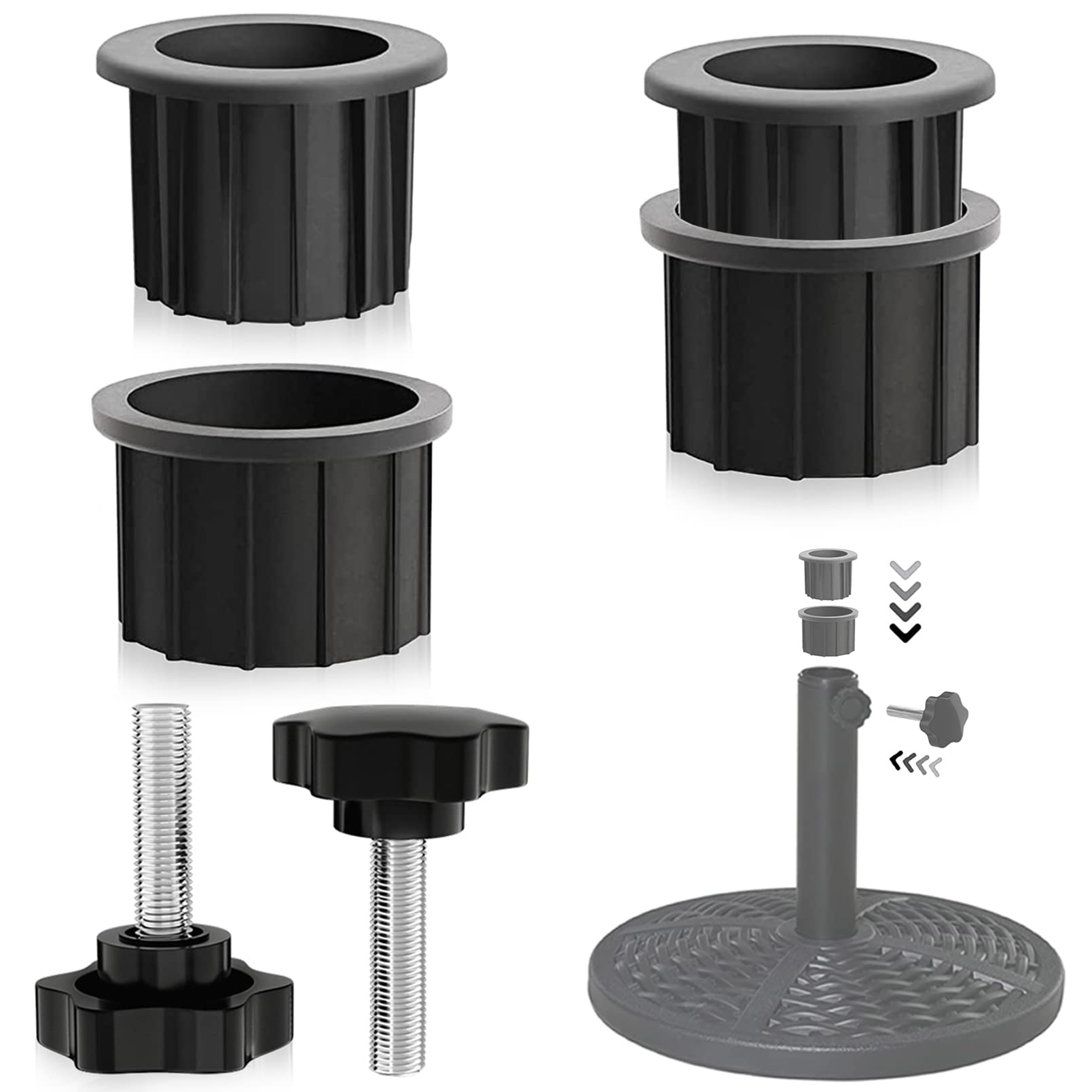 2 Sets Patio Umbrella Base Hole Ring Plug Cover Umbrella Stand Replacement Parts Black Umbrella Base Insert Umbrella Pole Fasten