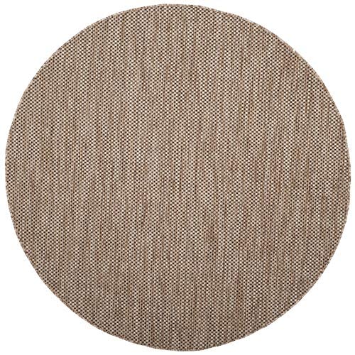 Safavieh Courtyard Collection 5'3' Round Natural/Black Cy8521 Indoor/ Outdoor Patio Backyard Mudroom Area Rug